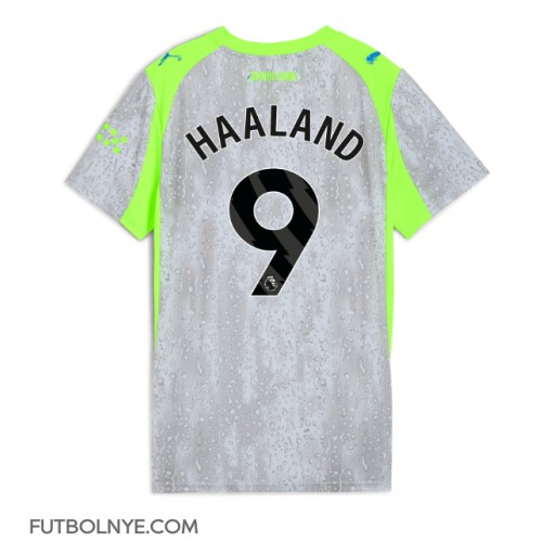 Camiseta Manchester City Erling Haaland #9 Tercera Equipación para mujer 2025-26 manga corta